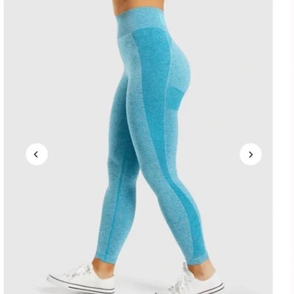 Gymshark blue  marled high waist flex workout leggings size ~S - Picture 13 of 16